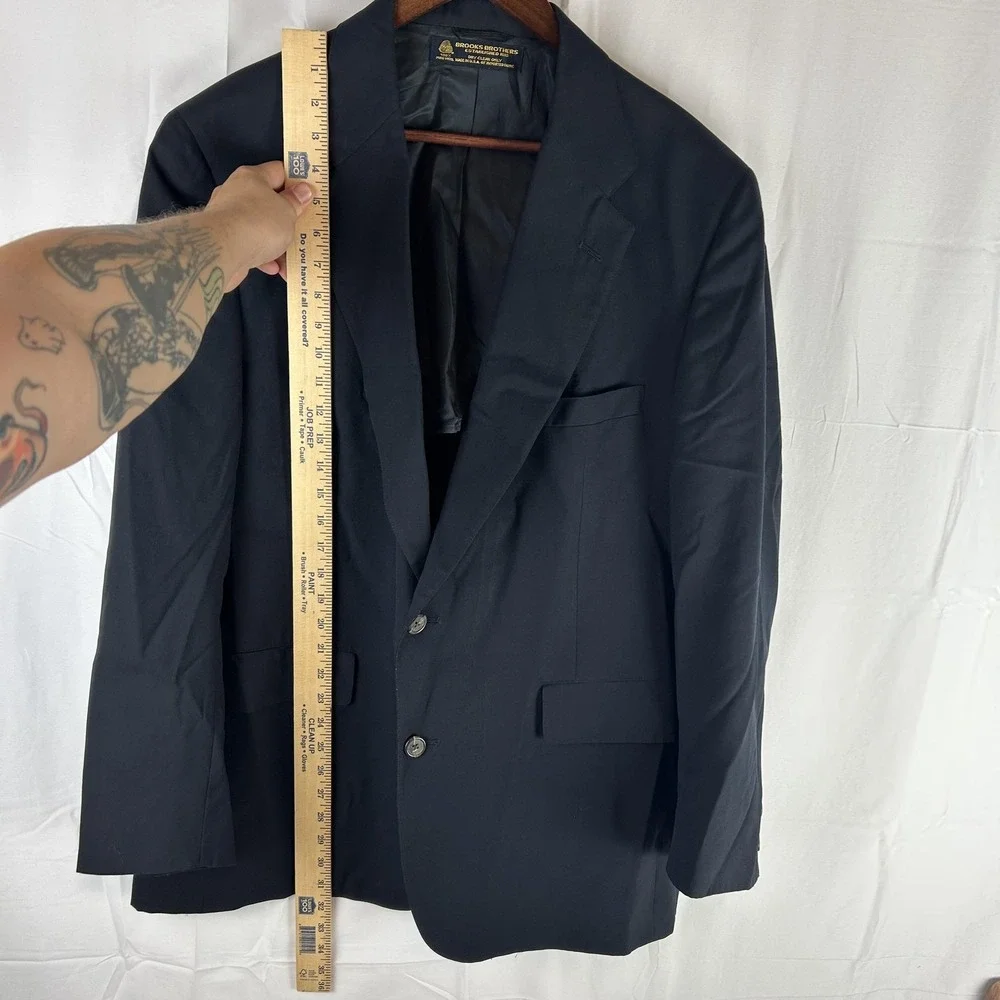 Brooks Brothers Blazer Mens‎ 46R Navy 100% Wool Two Button Sport Coat USA